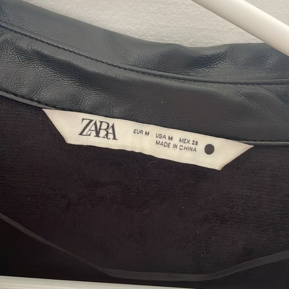 Zara leather button up top medium - Picture 3 of 4